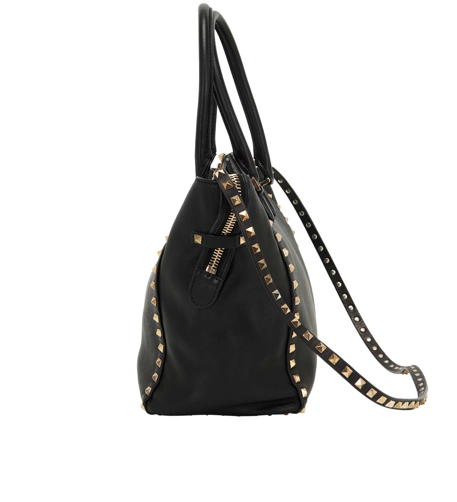 Rockstud Tote, &pound;395, Handbags, Black, Leather, Bottom view